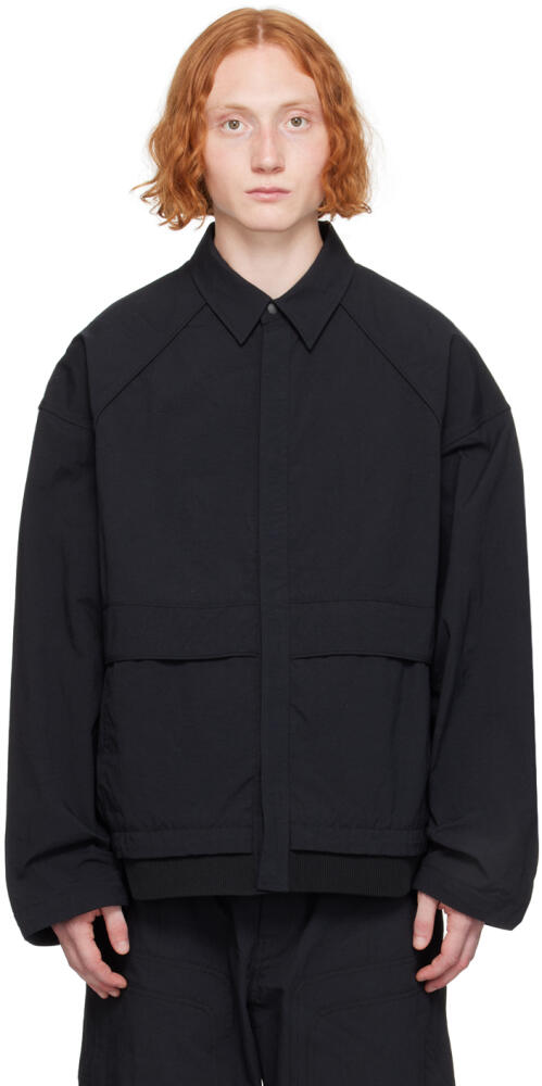 Juun.J Black Paneled Shirt Cover