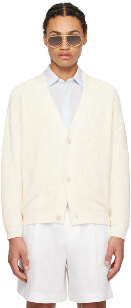 Lardini Off-White Rib Cardigan Cover