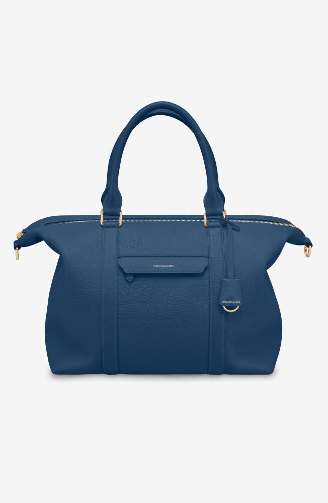 MAISON de SABRÉ Large Leather Weekender Bag in Pacific Blue Cover