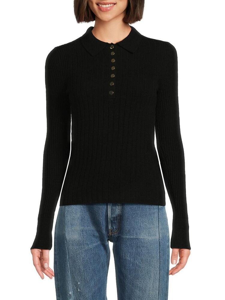 Bruno Magli Women's Cashmere Sweater Polo - Black Cover