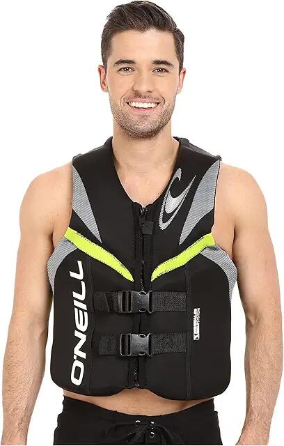 O'Neill Reactor USCG Vest (Black/Lunar/Day Glow) Men's Swimwear Cover