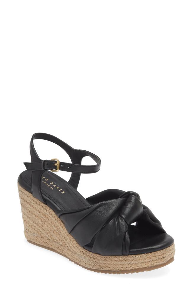 Ted Baker London Taymin Knotted Espadrille Wedge Sandal in Black Cover