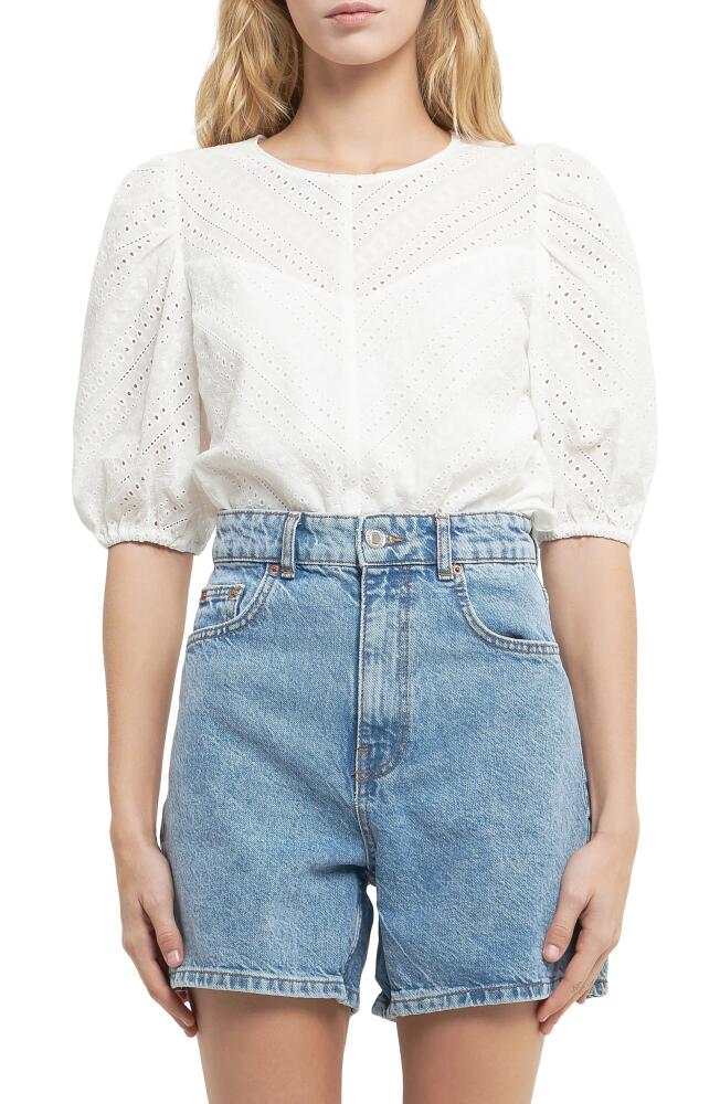 English Factory Eyelet Blouse in White Cover