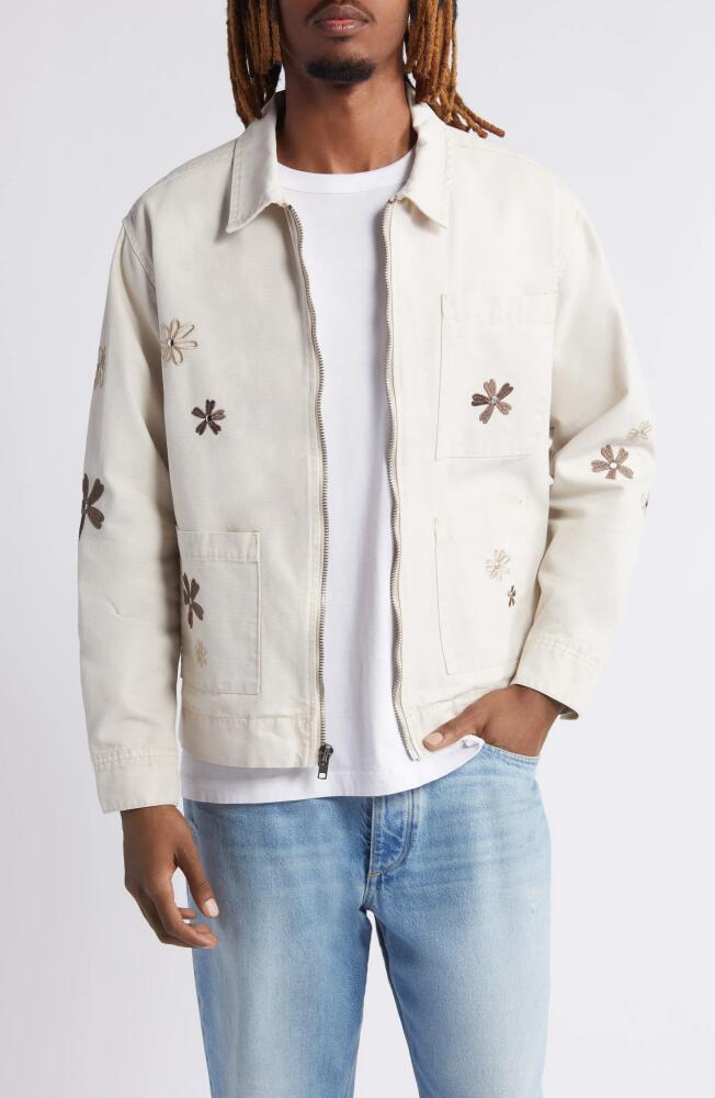 PacSun Floral Embroidered Cotton Jacket in Cream Cover