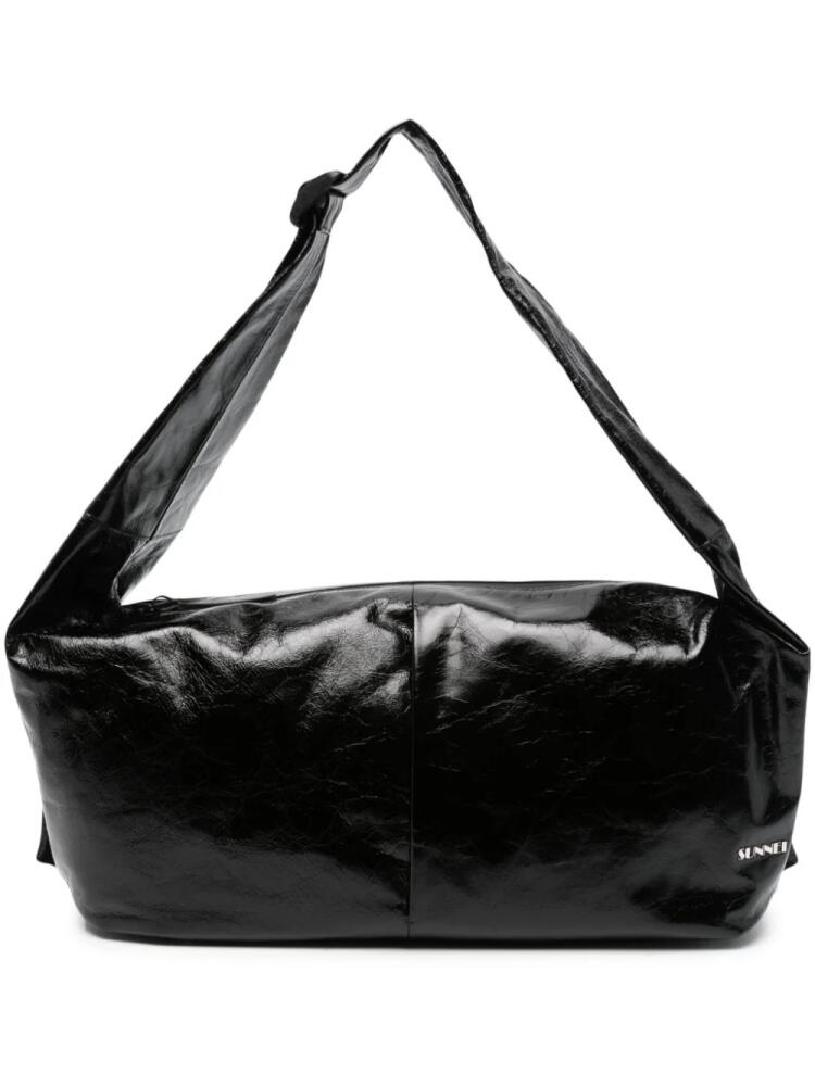 Sunnei crinkled-leather shoulder bag - Black Cover