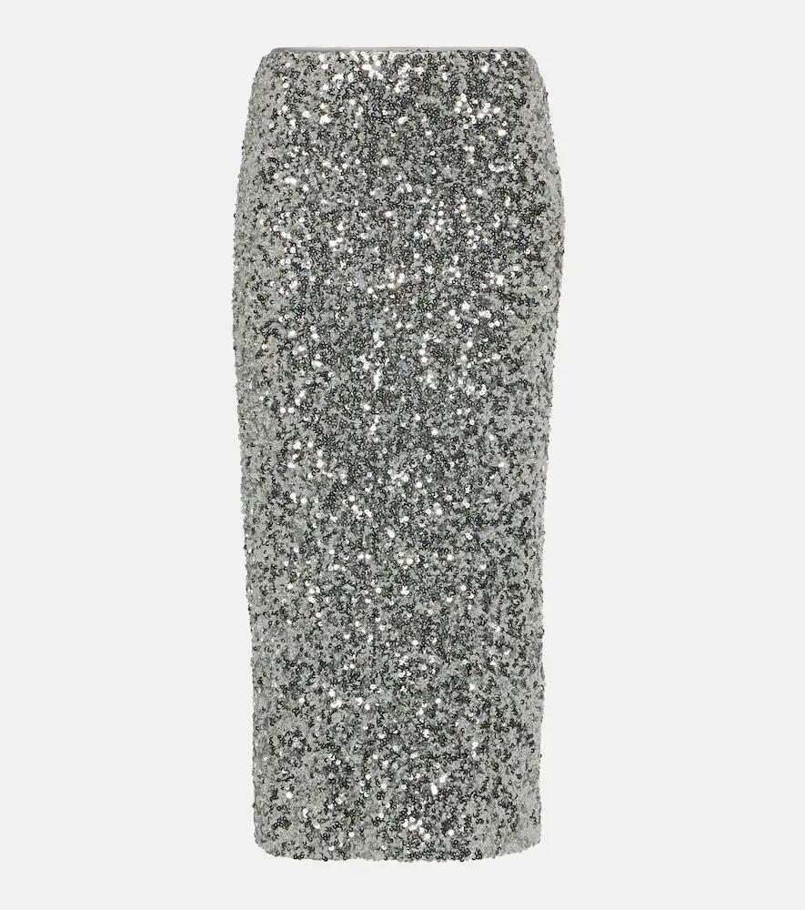 Rotate Sequined midi skirt Cover