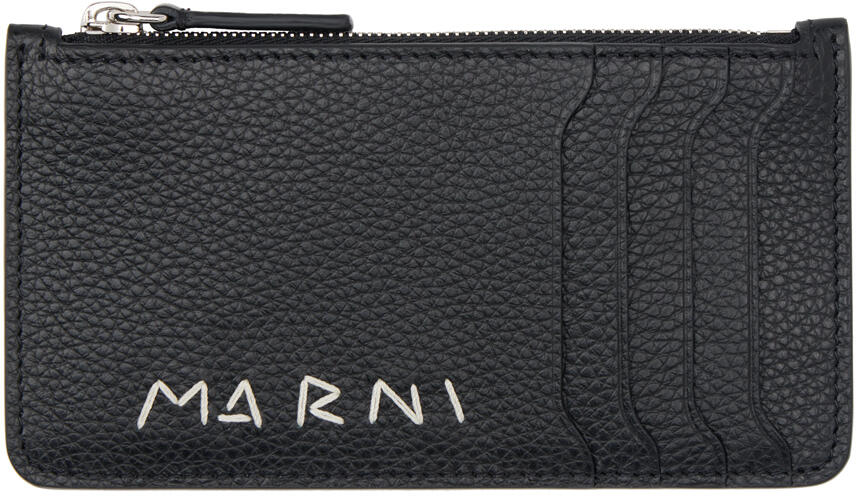 Marni Black Leather 'Marni' Mending Card Holder Cover