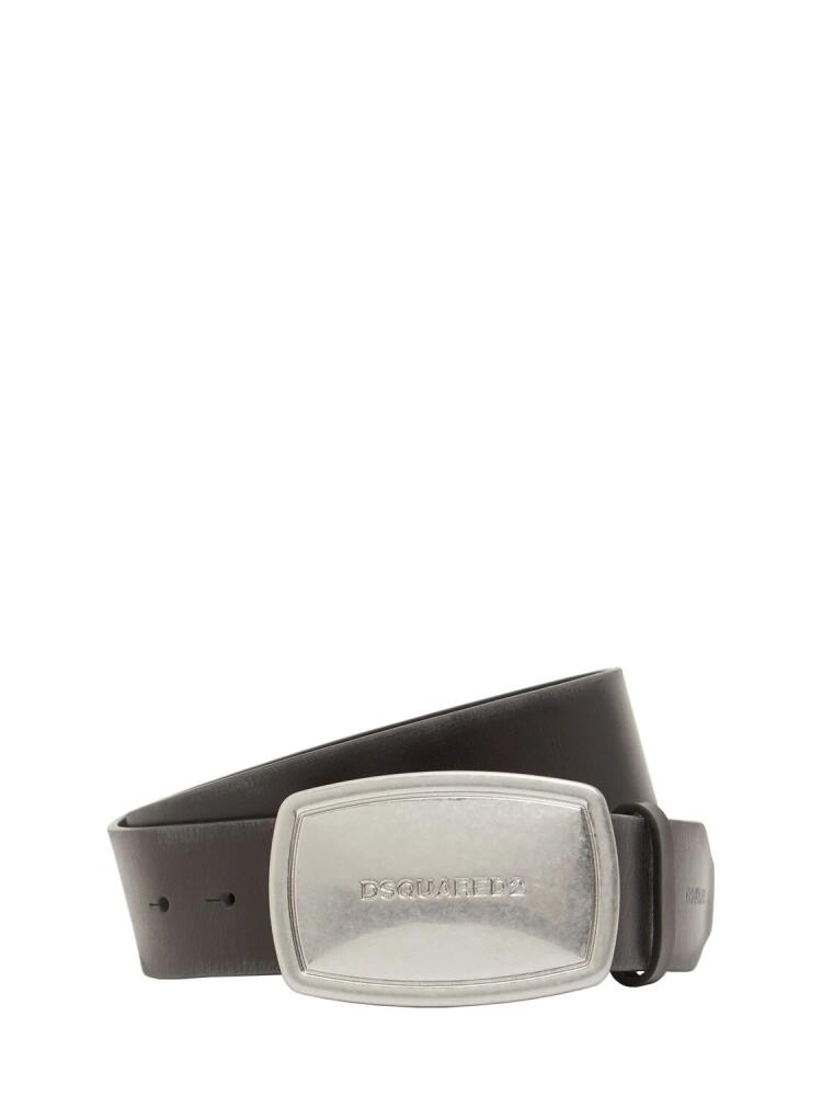 DSQUARED2 40mm Logo Plaque Leather Belt Cover