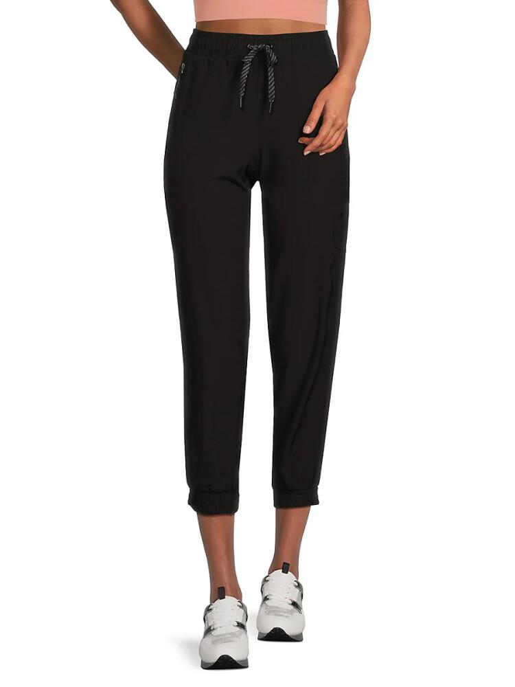 Avalanche Women's Catalina Cropped Drawstring Joggers - Black Cover