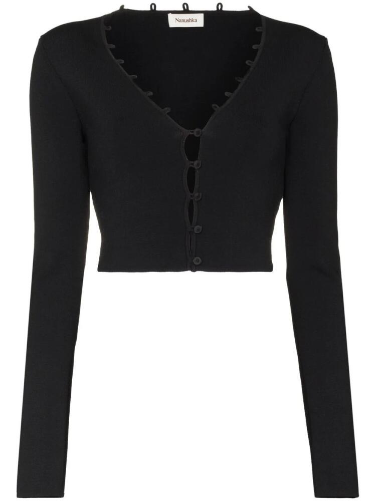 Nanushka Danique cropped cardigan - Black Cover