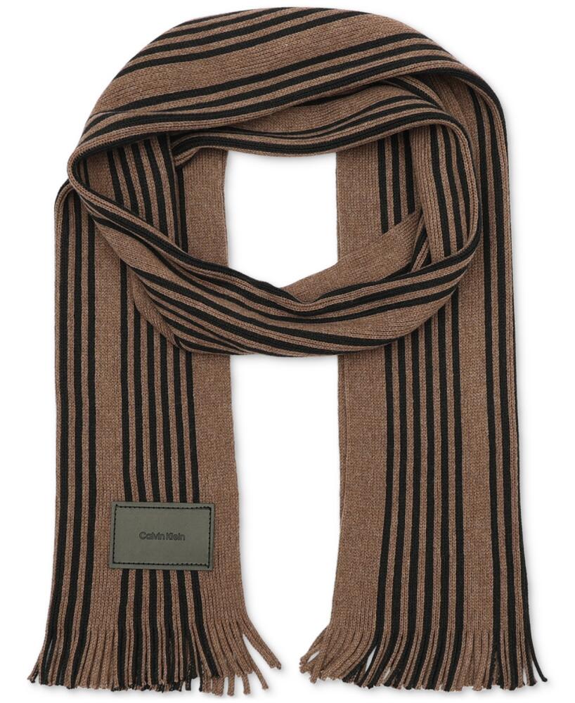 Calvin Klein Men's Pop Color Raschel Scarf - Truffle Cover