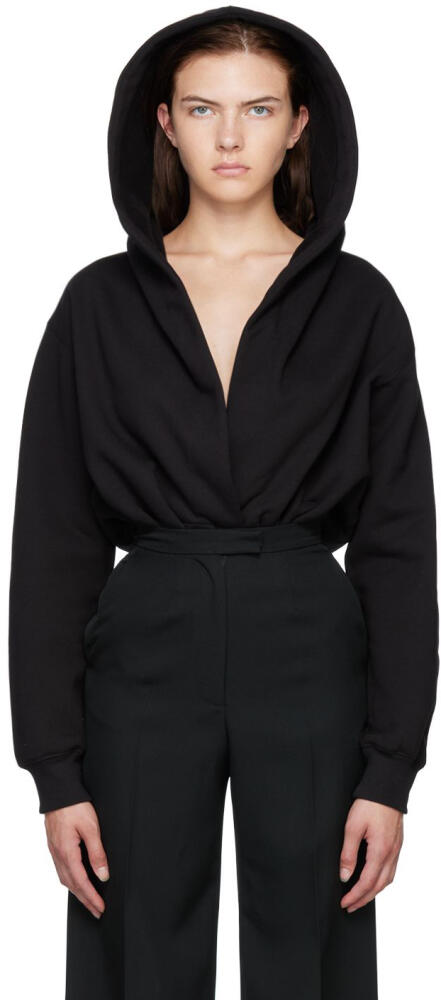 ALAÏA Black Hooded Bodysuit Cover