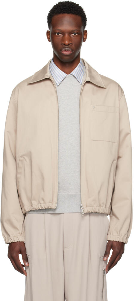 AMI Paris Beige Ami de Cœur Bomber Jacket Cover