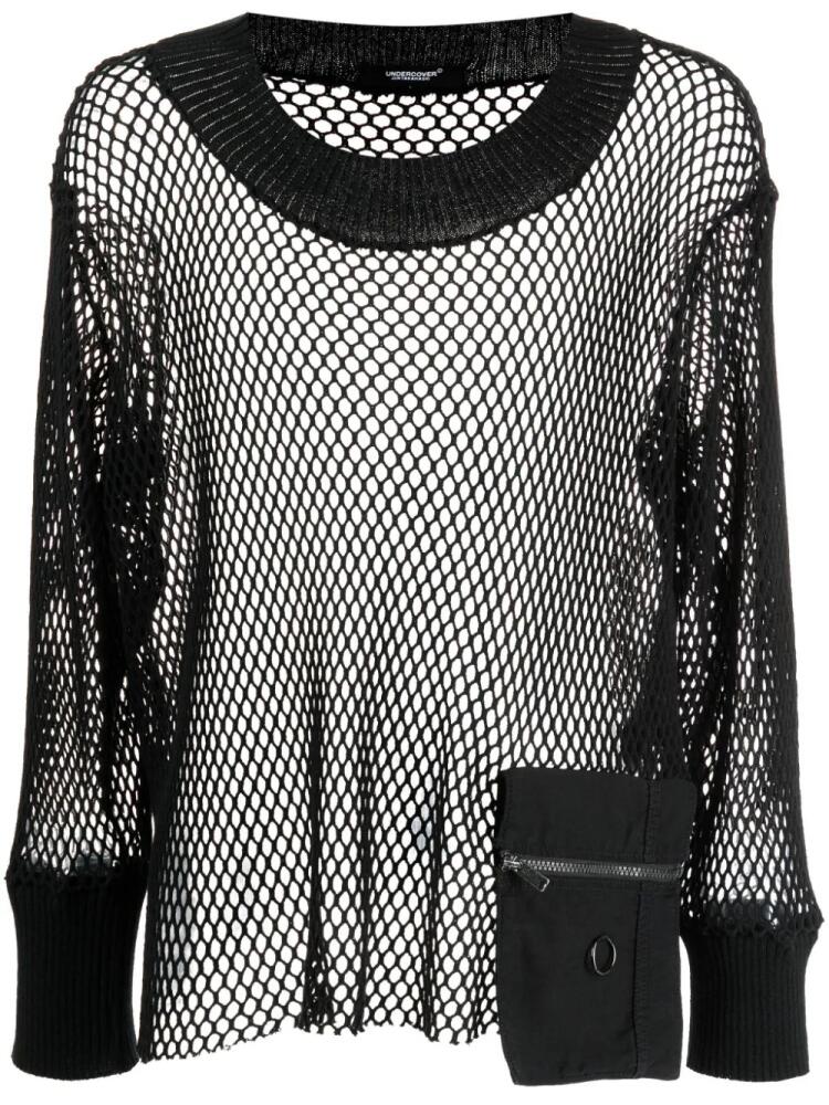 Undercover mesh cotton sweatshirt - Black Cover