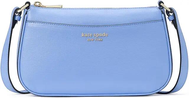 Kate Spade New York Bleecker Saffiano Leather Small Crossbody (Genie Blue) Cross Body Handbags Cover