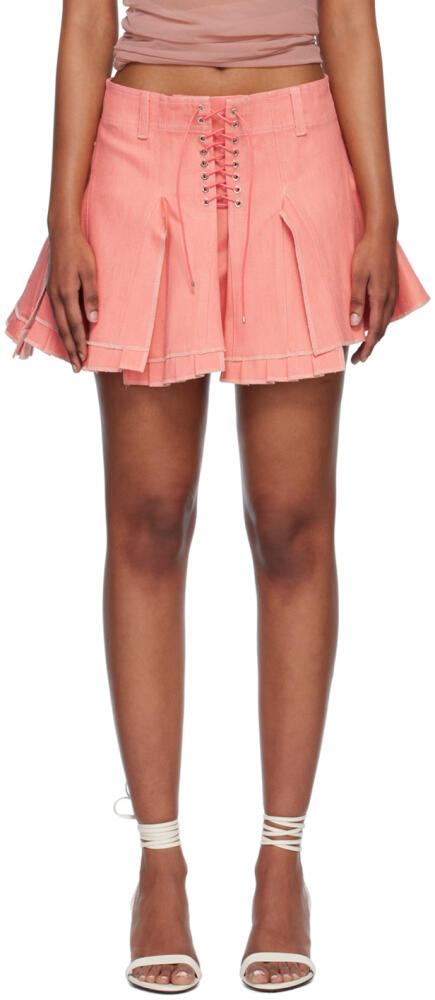 Ludovic de Saint Sernin Pink Mirage Denim Miniskirt Cover