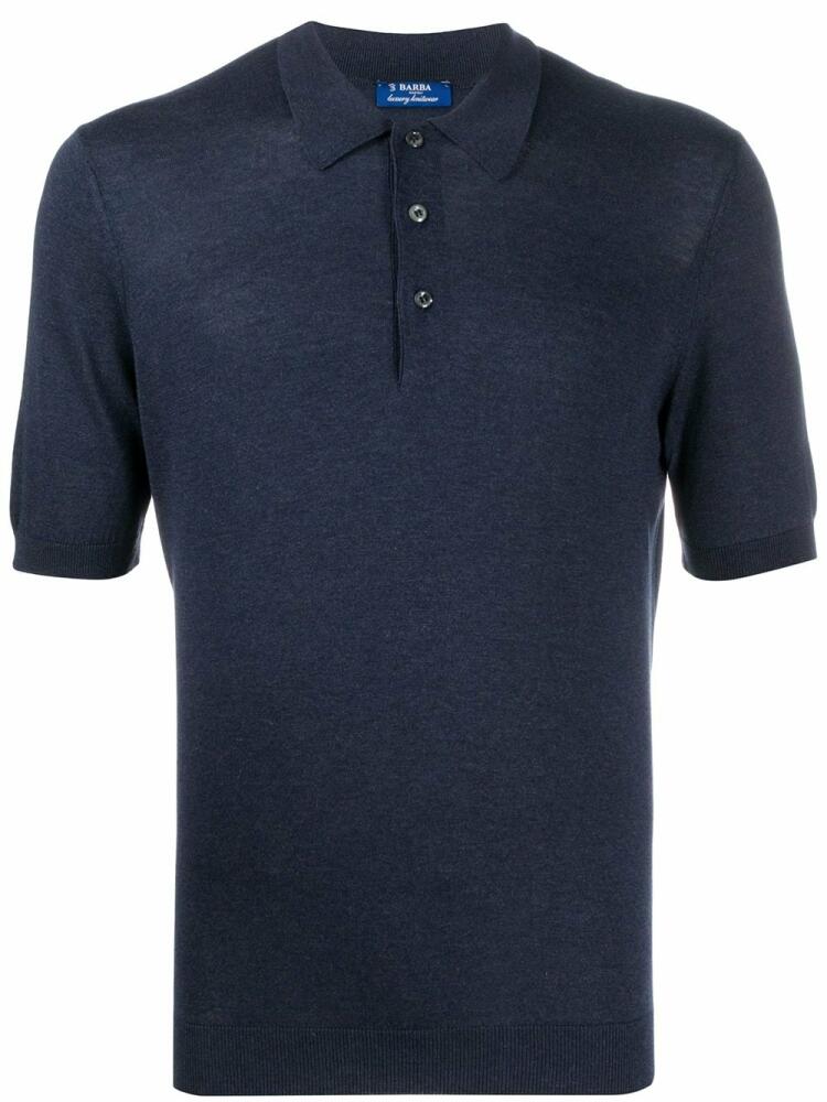 Barba knitted polo shirt - Blue Cover