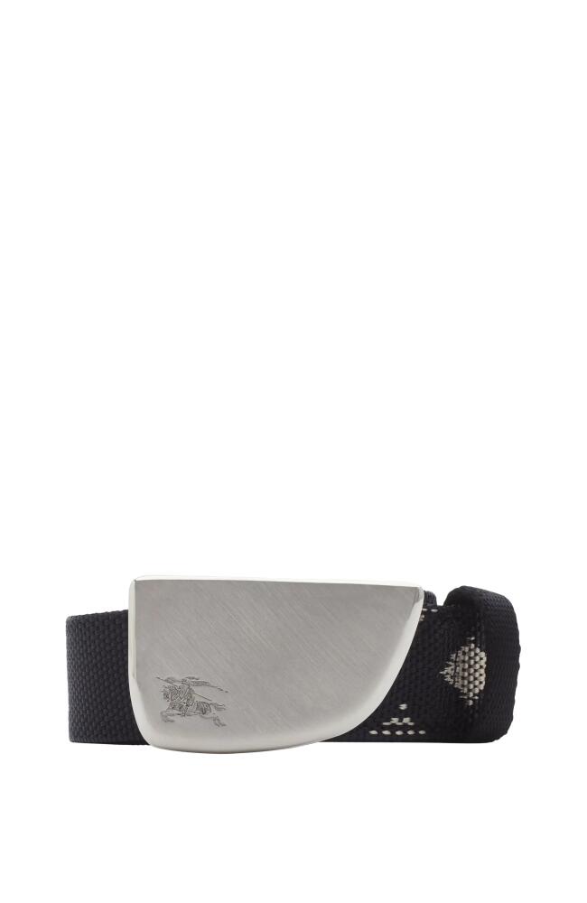 burberry Check Webbing Shield Belt in Black/calico Cover