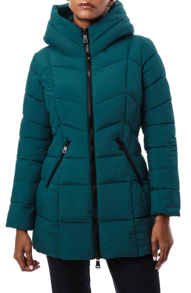 Bernardo Hooded Water Resistant Puffer Jacket in Poseidon Cover