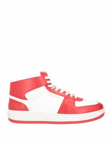 Sandro Man Sneakers Red Soft Leather Cover