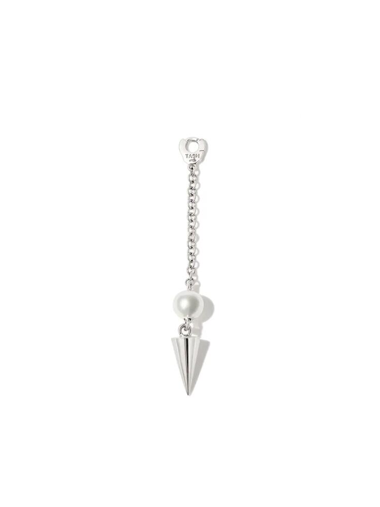 MARIA TASH 18kt white gold Spike pearl drop earring - Silver Cover