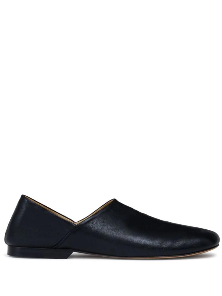 LEMAIRE folding-heel leather slippers - Black Cover