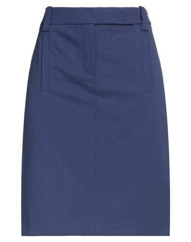 Bcbgmaxazria Woman Mini skirt Blue Virgin Wool, Elastane Cover