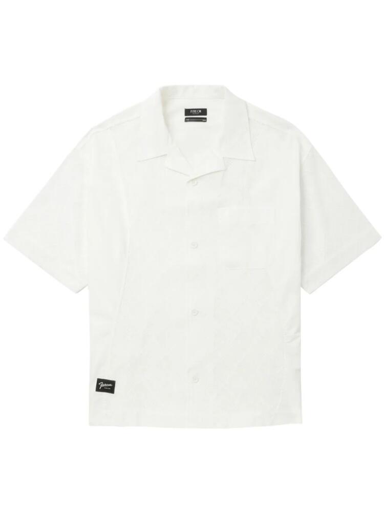 FIVE CM geometric-pattern cotton shirt - White Cover