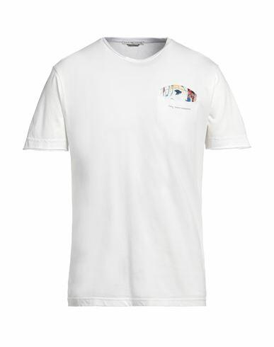 Grey Daniele Alessandrini Man T-shirt Off white Cotton Cover