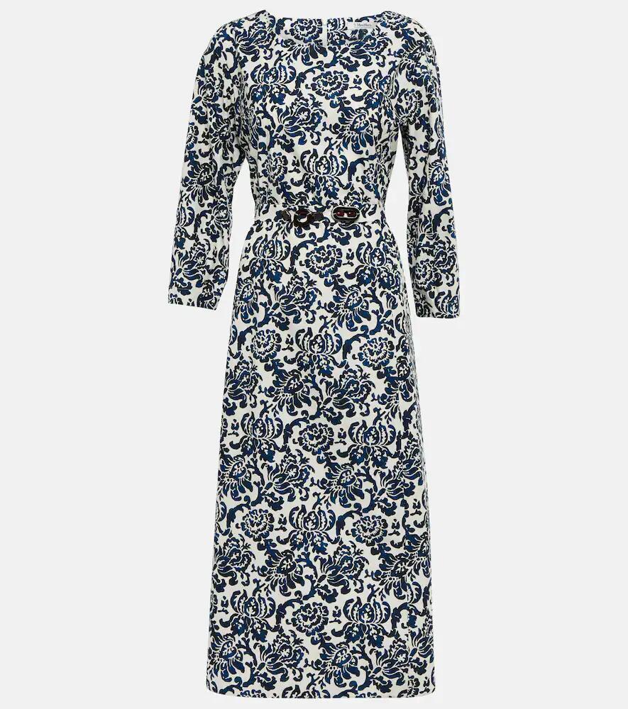 'S Max Mara Betty floral cotton poplin midi dress Cover