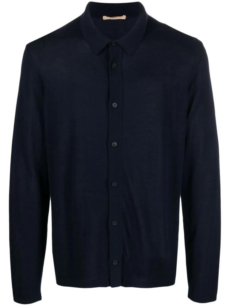 Nuur button-up knitted shirt - Blue Cover