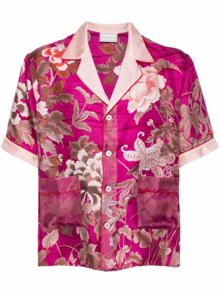 Pierre-Louis Mascia Aloe floral-print silk shirt - Purple Cover