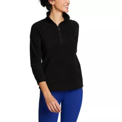 Eddie Bauer Women's Fast Fleece Raglan-Sleeve 1/4-Zip - Solid Cover