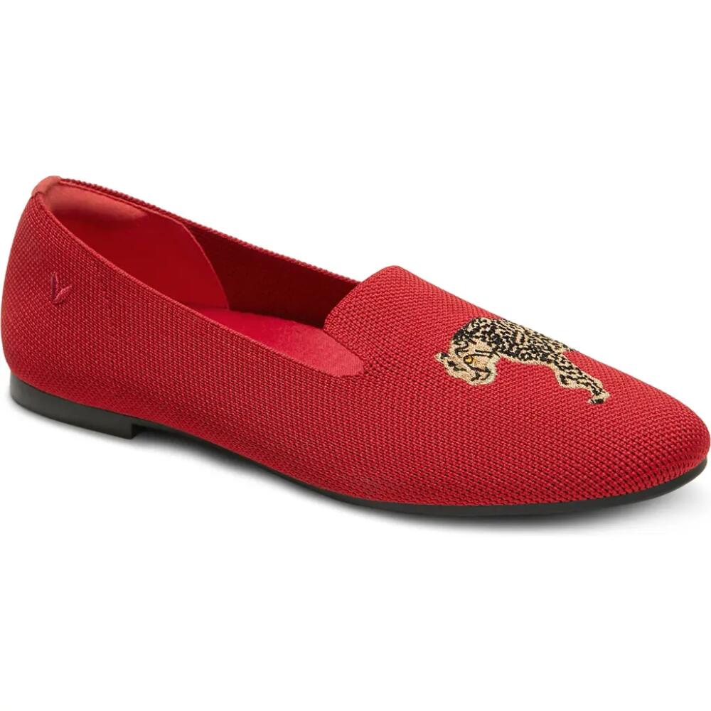 VIVAIA Audrey Knit Flat in Ruby Red Cheetah Cover