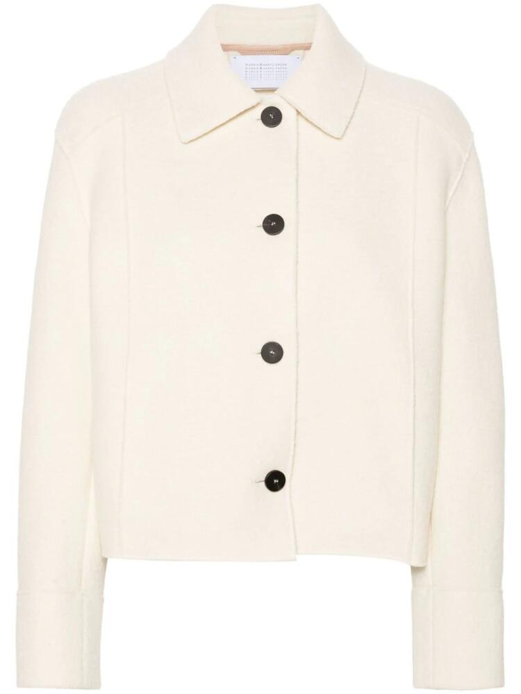 Harris Wharf London virgin wool shirt jacket - White Cover