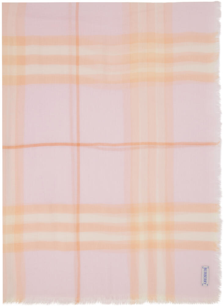 Burberry Pink Check Wool Scarf Cover