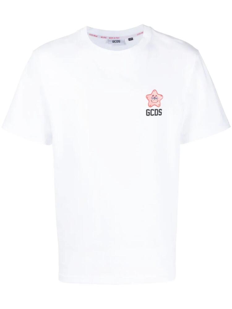 GCDS star-patch logo-print T-shirt - White Cover