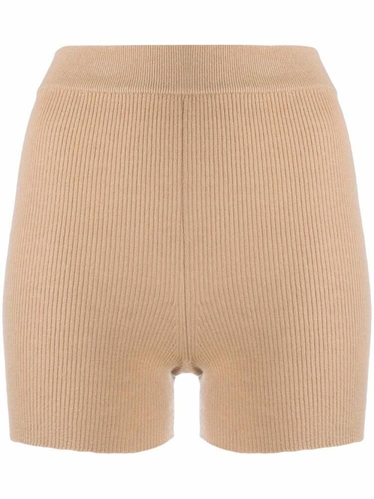 Cashmere In Love Alexa ribbed-knit biker shorts - Neutrals Cover