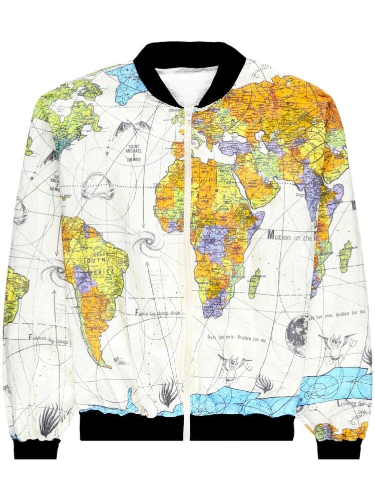 SAINT MXXXXXX World Map bomber jacket - White Cover