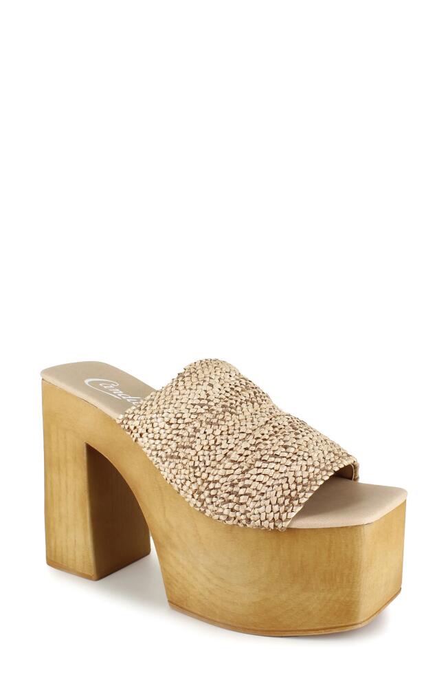 Candie's Klara Platform Slide Sandal in Natural Cover