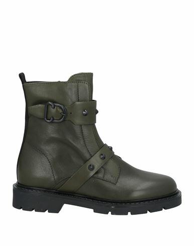 Carmens Woman Ankle boots Military green Leather Cover