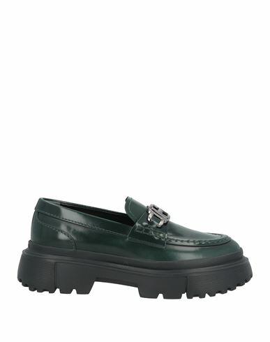 Hogan Woman Loafers Green Leather Cover