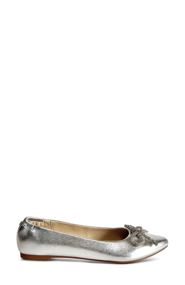 Yosi Samra Vivienne Pointed Toe Flat in Silver Metallic Cover