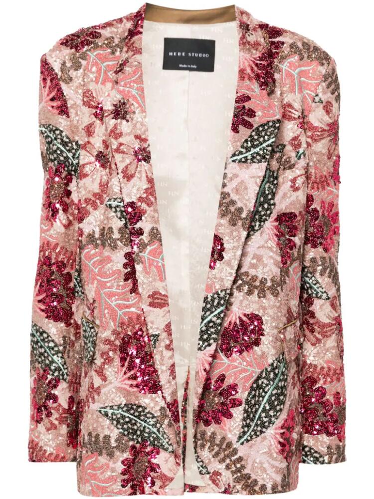 Hebe Studio embroidered single-breasted blazer - Pink Cover