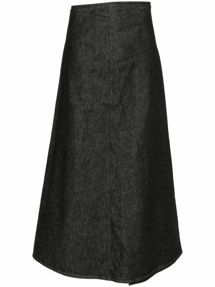 Yohji Yamamoto pleat-detail A-line skirt - Black Cover