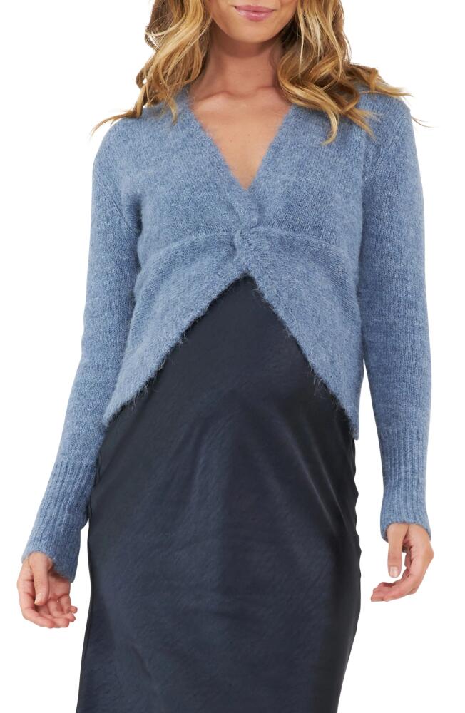 Ripe Maternity Nala Twist Front Maternity/Nursing Sweater in Dusty Blue Cover