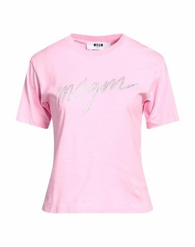 Msgm Woman T-shirt Pink Cotton Cover