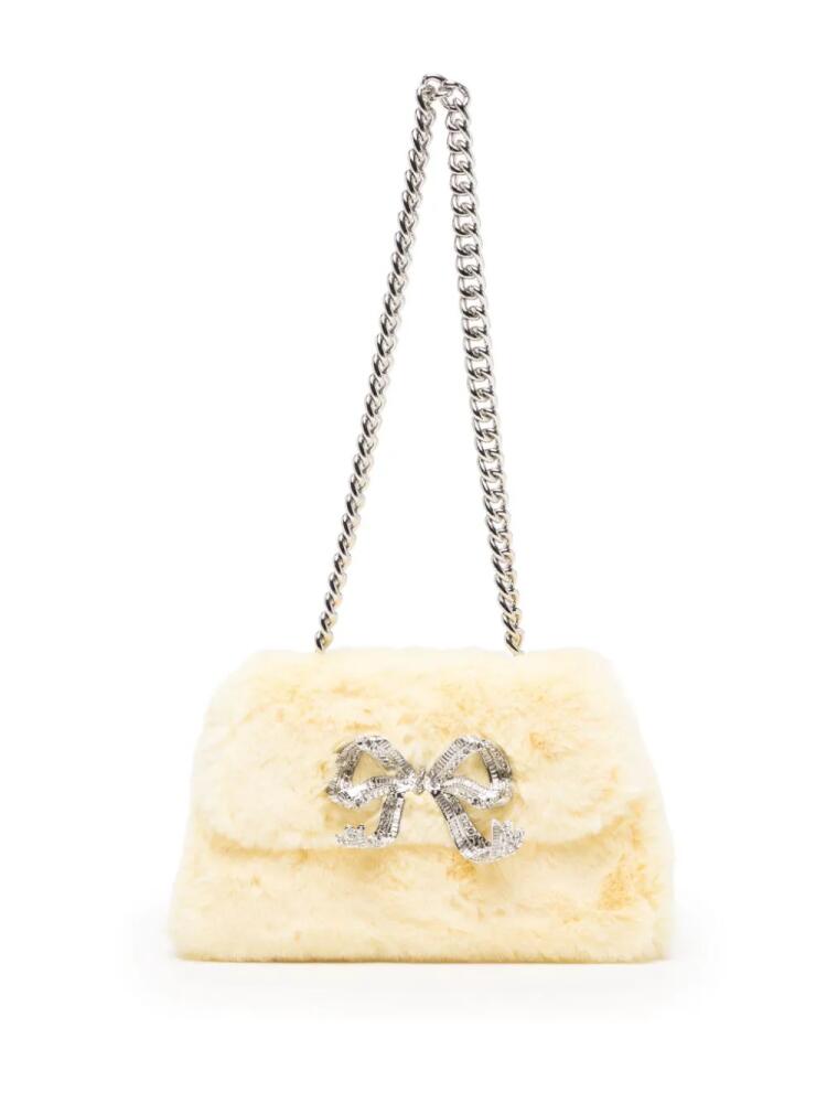 Self-Portrait Fluffy Bow shoulder bag - Yellow Cover