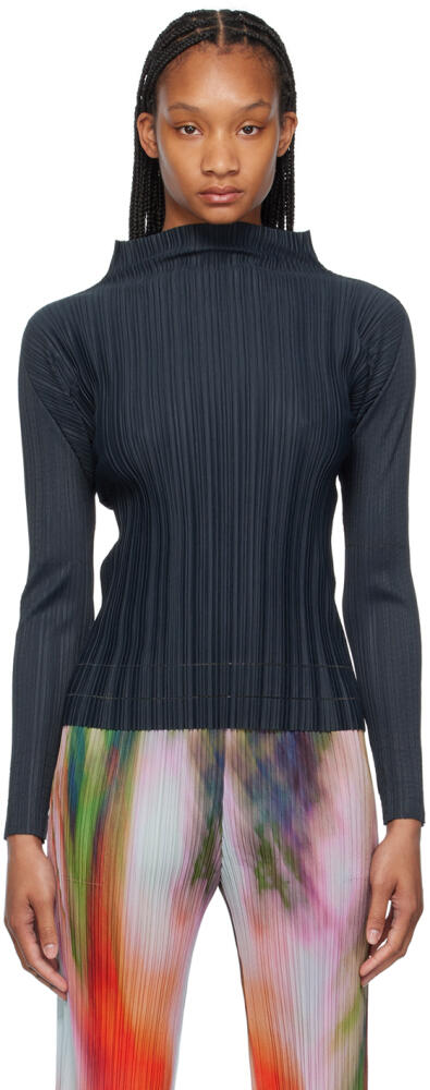 PLEATS PLEASE ISSEY MIYAKE Gray Soft Pleats Turtleneck Cover