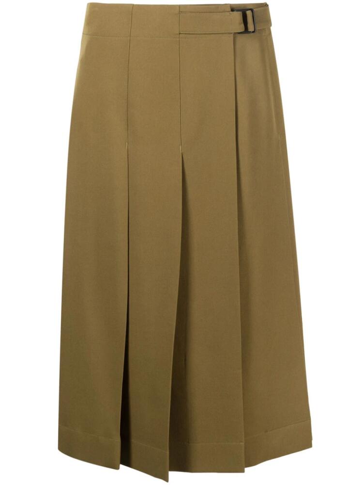 LEMAIRE pleated wool wrap skirt - Green Cover